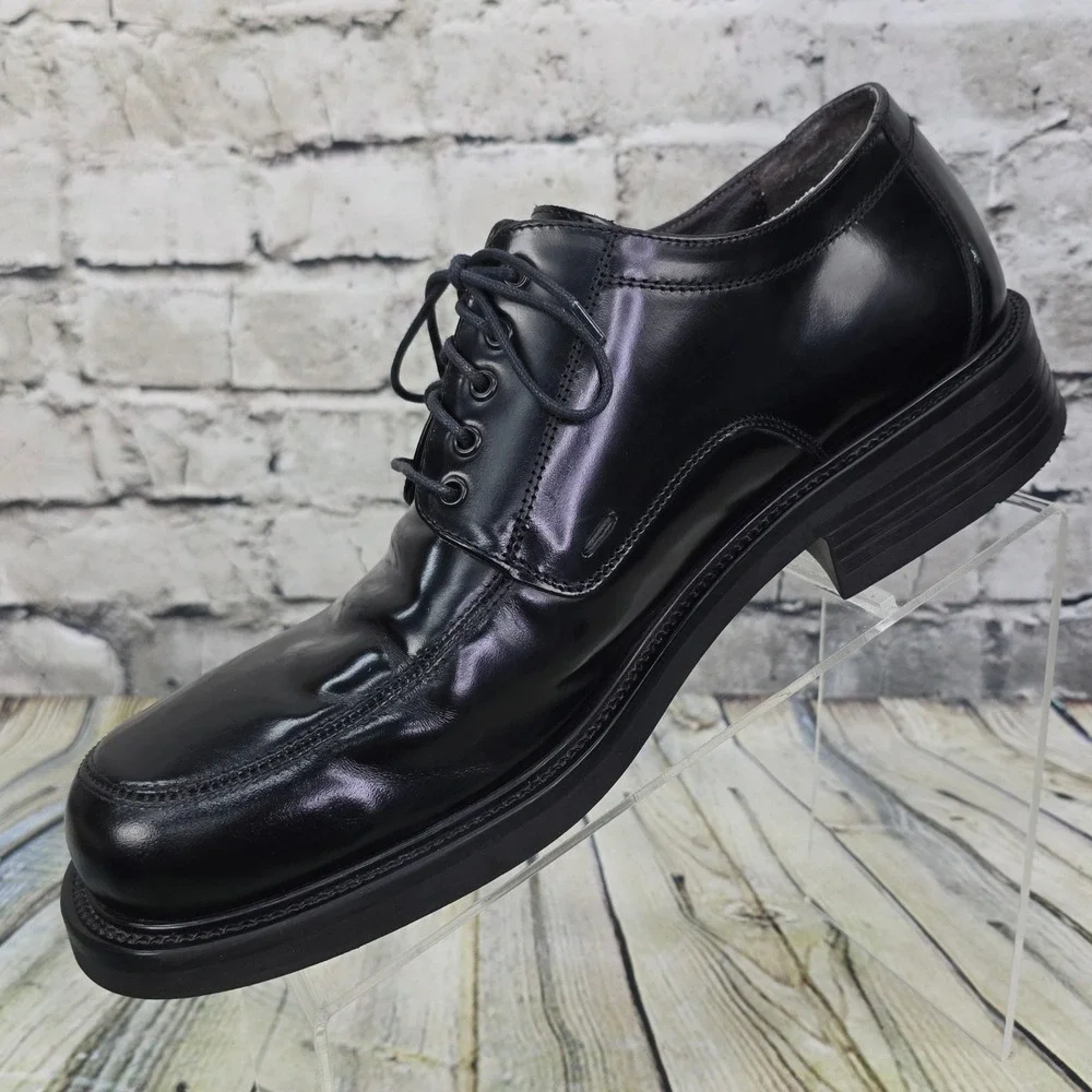 Skechers Collection Oxford Shoes Mens 9.5 Black Leather Square Toe Dress Formal